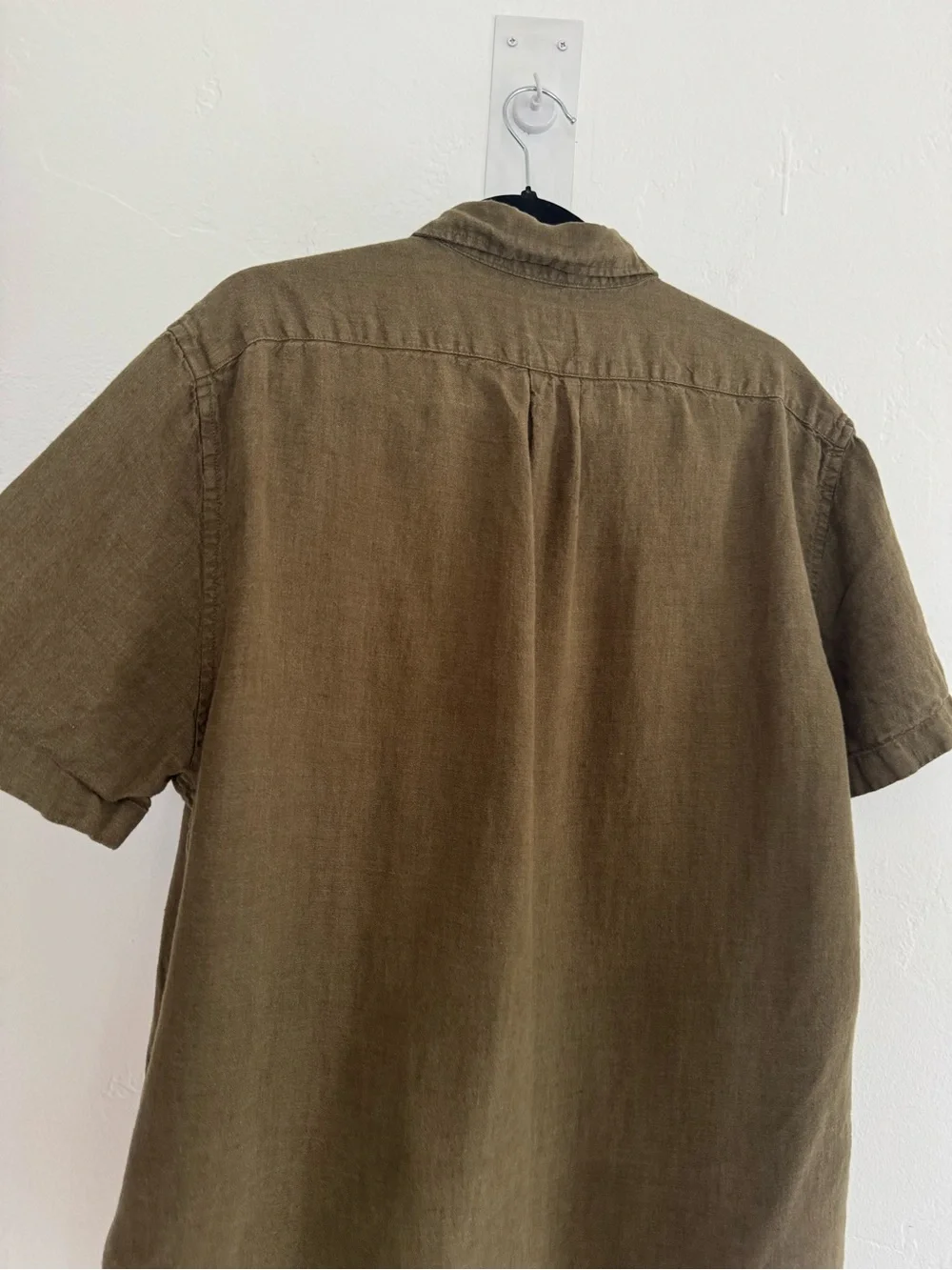 J. Crew Classic Short-Sleeve Linen Point-Collar Shirt Green Coastal Minimalist
